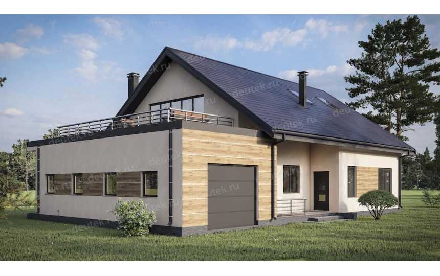 Проект индивидуального одноэтажного дома с гаражом DTE-69