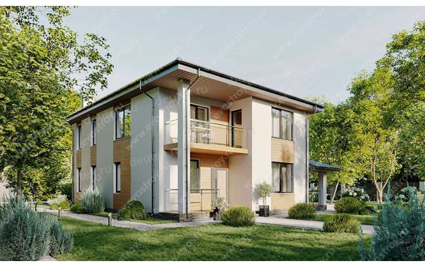 проект двухэтажного дома с размерами 13 м на 12 м LK-40