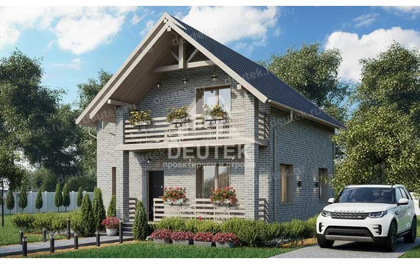 Проект квадратного двухэтажного дома с четырьмя спальнями - LK-356