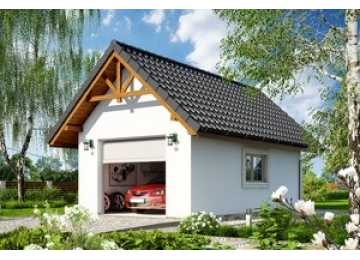 Проект одноэтажного одноместного гаража из керамоблоков в европейском стиле - VV-7 VV-7