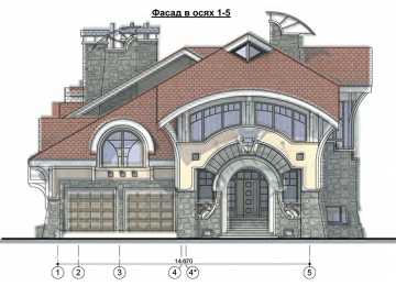 Проект узкого трёхэтажного дома из кирпича в стиле барокко с цокольным этажом и двухместным гаражом, с площадью до 800 кв м  PA-33