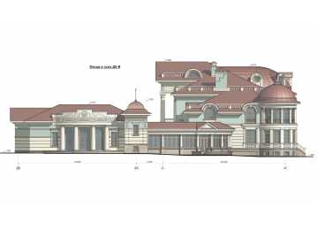  Проект узкого трёхэтажного дома из кирпича в стиле барокко с цокольным этажом и эркерами, с площадью до 1600 кв м  PA-42