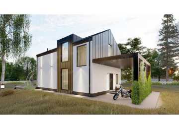 Проект двухэтажного жилого жилого дома в стиле Барнхаус DTE103