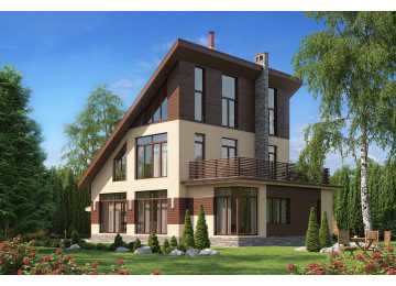 Проект двухэтажного дома с площадью до 200 кв.м и мансардой KVR-8