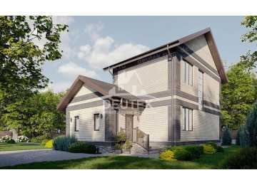 Проект двухэтажного дома с размерами 17 м на 13 м SRK-2