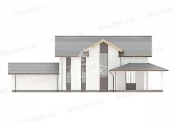 Проект узкого двухэтажного дома с двухместным гаражом SRK-15