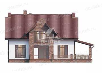 Проект двухэтажного жилого дома в европейском стиле с террасой KVR-52