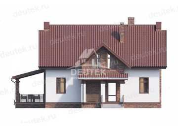 Проект двухэтажного жилого дома в европейском стиле с террасой KVR-52