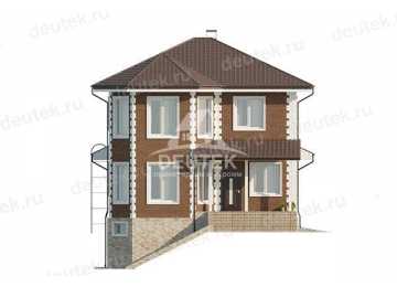 Проект трехэтажного дома с площадью до 250 кв м и одноместным гаражом KVR-86