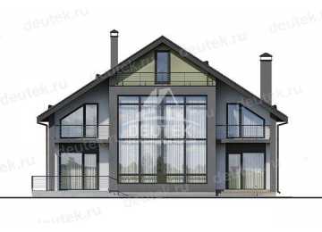 Проект двухэтажного жилого дома в европейском стиле с чердаком KVR-97