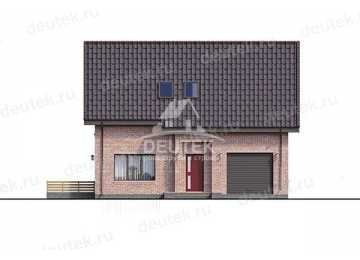 Проект двухэтажного жилого дома в европейском стиле с одноместным гаражом KVR-122