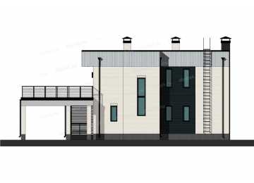 Проект двухэтажного жилого дома в европейском стиле с библиотекой KVR-129