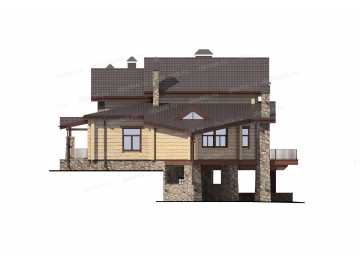 Проект трехэтажного дома из газобетона в европейском стиле с цоколем и мансардой KVR-65