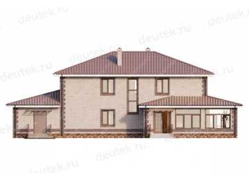 Проект двухэтажного жилого дома в европейском стиле с одноместным гаражом KVR-137
