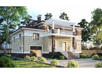 Проект двухэтажного дома с площадью до 300 кв м с кабинетом KVR-140