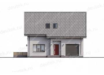 Проект двухэтажного дома с одноместным гаражом LK-28