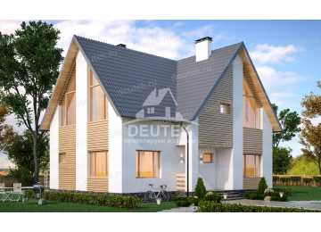 Проект двухэтажного жилого дома в европейском стиле с площадью 150 кв м  LK-51