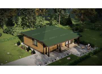 Проект бани с парной и зоной барбекю с размерами 11 м на 11 м - P258-1