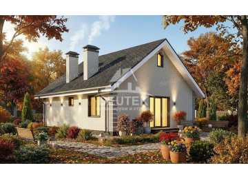 Проект загородного квадратного одноэтажного дома с одной спальней - LK-288