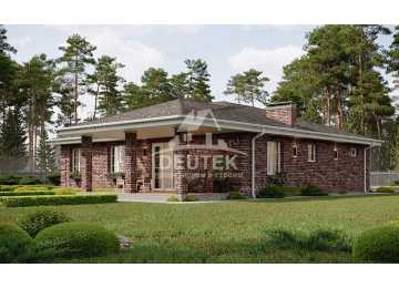 Проект загородного одноэтажного дома с двухместным гаражом - LK-306