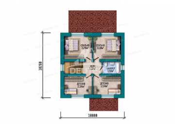 Проект узкого одноэтажного дома с площадью 150 кв м - LK-313