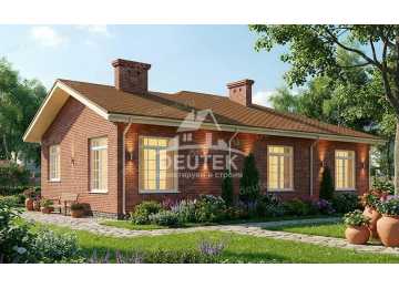 Проект узкого одноэтажного дома с тремя спальнями - LK-329