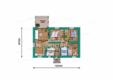 Проект узкого одноэтажного дома с площадью до 100 кв м - LK-348