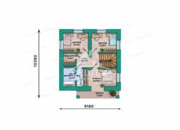Проект квадратного двухэтажного дома с мансардой - LK-352