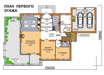 Проект двухэтажного дома с площадью до 450 кв м и вторым светом KVR-22