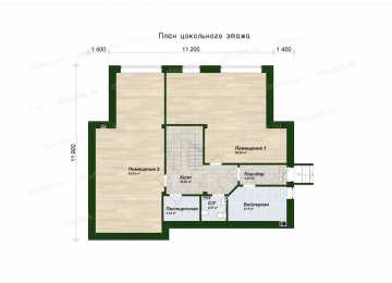 Индивидуальный проект двухэтажного дома с цокольным этажом в стиле шале  DTE135