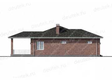 Проект узкого одноэтажного дома с гаражом и кабинетом LK-4