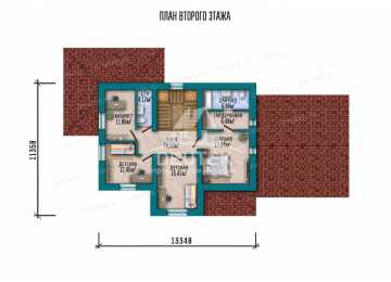 Проект узкого двухэтажного дома с двухместным гаражом SRK-16