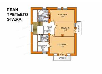 Проект трехэтажного дома с площадью до 300 кв м и двухместным гаражом KVR-64