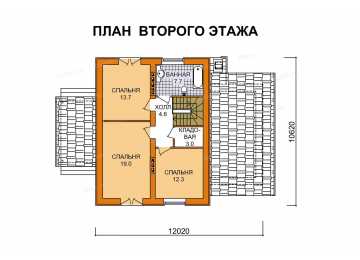 Проект двухэтажного дома с площадью до 150 кв м с мансардой KVR-133