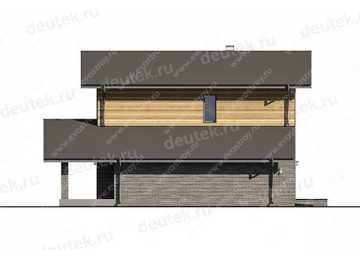 Проект квадратного двухэтажного дома с одноместным гаражом  LK-27