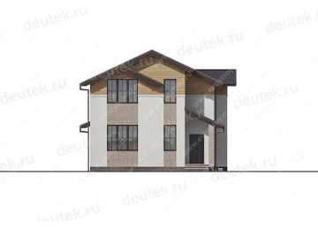 проект узкого двухэтажного дома с с размерами 19 м на 10 м LK-36