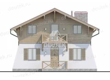 Проект жилого двухэтажного дома в европейском стиле с размерами 10 м на 9 м LK-74