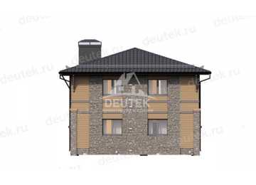 Проект жилого узкого двухэтажного дома в европейском стиле с одноместным гаражом LK-77
