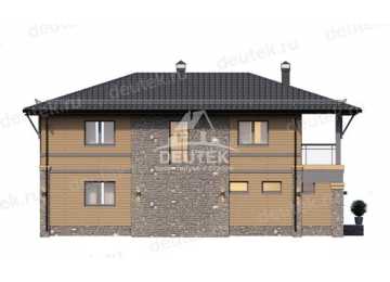 Проект жилого узкого двухэтажного дома в европейском стиле с одноместным гаражом LK-77