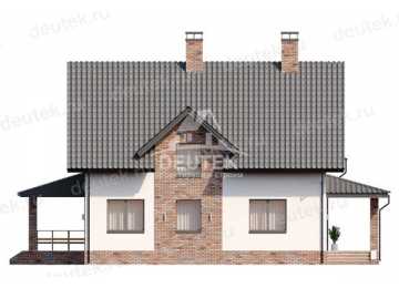 Проект жилого узкого двухэтажного дома в европейском стиле с размерами 11 м на 17 м LK-78