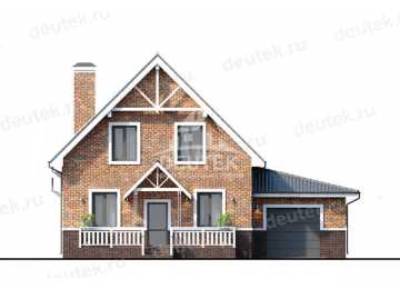 Проект жилого двухэтажного дома в европейском стиле с одноместным гаражом LK-83