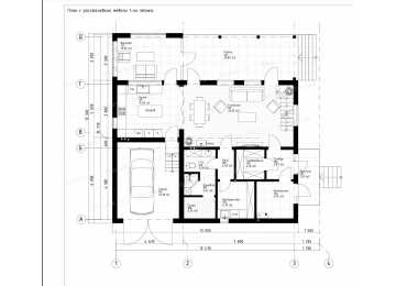 Индивидуальный проект двухэтажного каркасного жилого дома с гаражом и сауной DTE-170