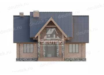 Проект узкого двухэтажного дома из газобетона с зимним садом - LK-190