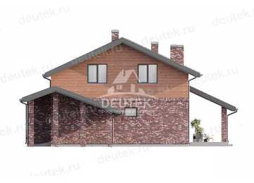 Проект квадратного двухэтажного дома с одноместным гаражом - LK-292