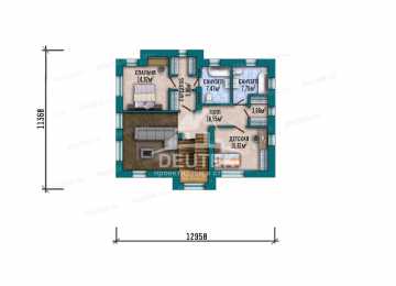 Проект узкого двухэтажного дома с большими окнами и тренажерным залом - LK-299