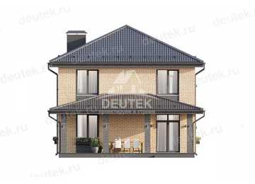 Проект узкого двухэтажного дома с большими окнами - LK-304