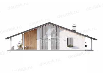 Проект загородного одноэтажного дома с большими окнами - LK-314