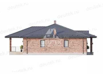 Проект квадратного одноэтажного дома с одноместным гаражом - LK-315