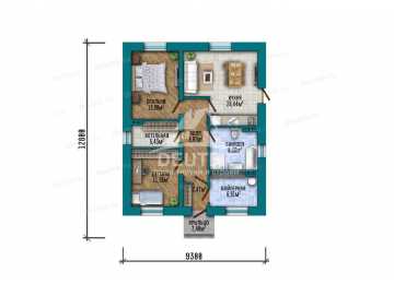Проект жилого одноэтажного дома с площадью до 100 кв м - LK-318