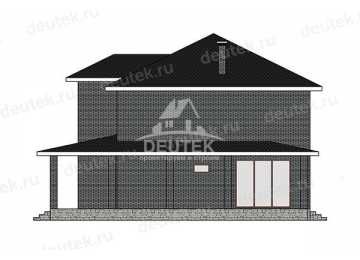 Проект дачного двухэтажного дома с одноместным гаражом - LK-336